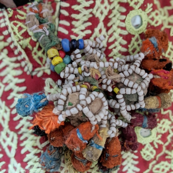 Boho material big deep Bag lots of Details - Picture 3 of 8